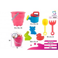 Marbueno Conjunto Cubo de Playa con Accesorios Color Surtido 19x15 cm MARBUENO SUMMER 10327