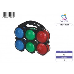 Marbueno Set de Petanca 6 Unidades Color Surtido 7,2 cm Jardin y Playa MARBUENO SUMMER 10381