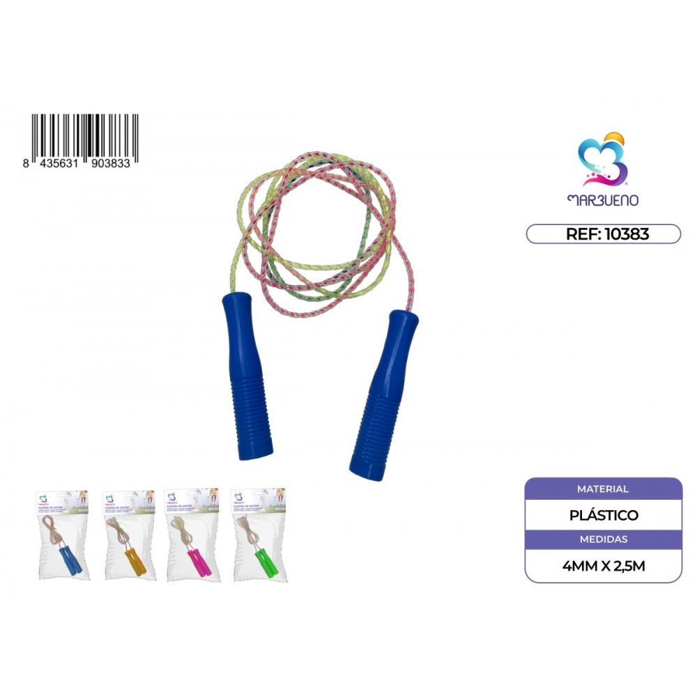 Marbueno Cuerda de Saltar Mango Plastico Surtido 4mmx2,5m Jardin y Playa MARBUENO SUMMER 10383