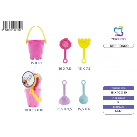 Marbueno Beach Bucket Set with Assorted Accessories