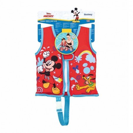 Bestway Chaleco Disney Mickey Mouse UPF 50+ Pecho 51 cm +1 a 3 Años Piscina y Playa 09101