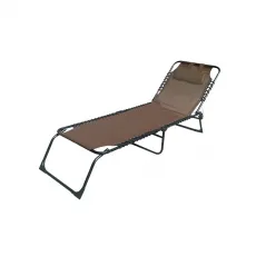 Tumbona Plegable Acero Cojin Jardin y Piscina 190X58X27 Marron MARBUENO SUMMER 10001
