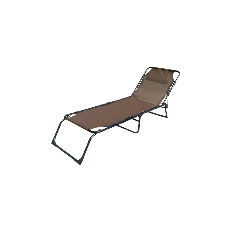 Tumbona Plegable Acero Cojin Jardin y Piscina 190X58X27 Marron MARBUENO SUMMER 10001