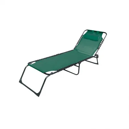Marbueno Tumbona Plegable Acero Con Cojin Jardin y Piscina 190X58X27 Verde MARBUENO SUMMER 10002