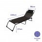 Marbueno Tumbona Plegable Acero Cojin Jardin y Piscina 190X58X27 Negra 10004