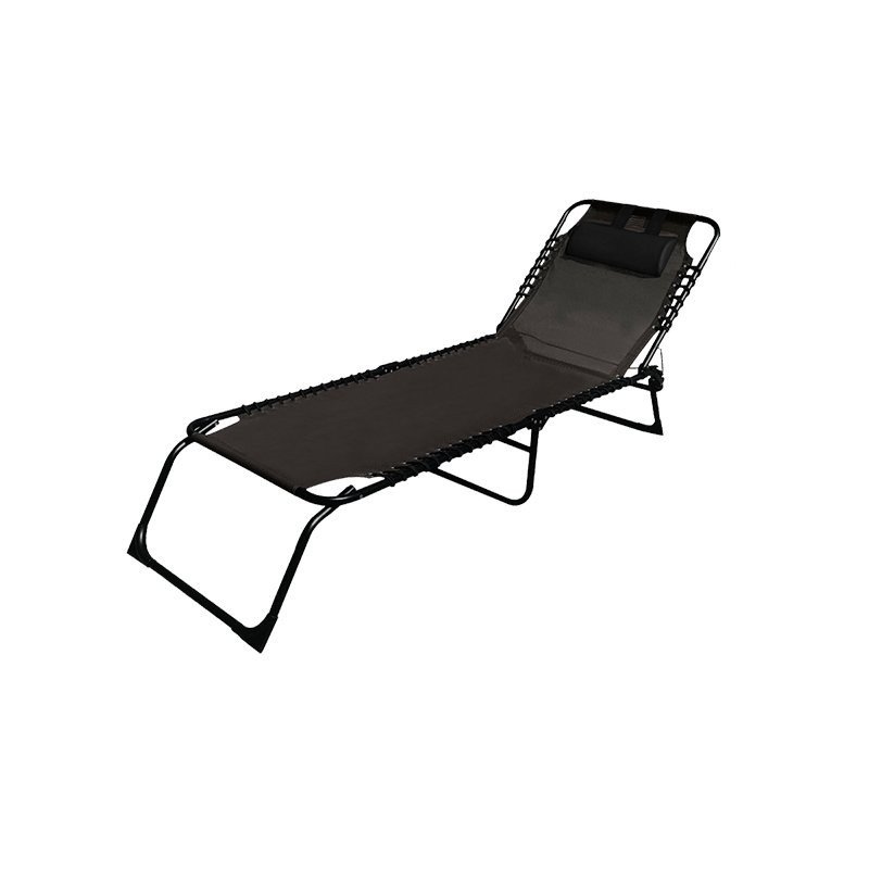 Marbueno Tumbona Plegable Acero Cojin Jardin y Piscina 190X58X27 Negra 10004