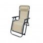 Marbueno Tumbona Plegable Acero Con Cojin Jardin y Piscina 90X66X108 cm Gravedad Cero Beige 10005