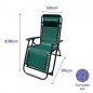 Marbueno Tumbona Plegable Acero Cojin Jardin y Piscina 90X66X108 Gravedad Cero Verde 10008