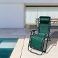 Marbueno Tumbona Plegable Acero Cojin Jardin y Piscina 90X66X108 Gravedad Cero Verde 10008