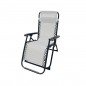 Marbueno Tumbona Plegable Acero Cojin Jardin y Piscina 90X66X108 Gravedad Cero Gris 10009