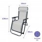 Marbueno Tumbona Plegable Acero Cojin Jardin y Piscina 90X66X108 Gravedad Cero Gris 10009