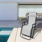Marbueno Tumbona Plegable Acero Cojin Jardin y Piscina 90X66X108 Gravedad Cero Gris 10009