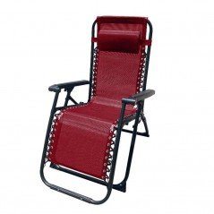 Marbueno Tumbona Plegable Acero Cojin Jardin y Piscina 90X66X108 Gravedad 0 Burdeos 10010