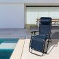 Marbueno Tumbona Plegable Acero Cojin Jardin y Piscina 90X66X108 Gravedad Cero Azul Oscuro 10011