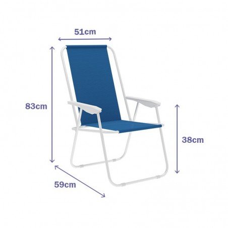 Marbueno Silla Plegable Surtido Acero Playa y Piscina 59X51X83 cm 10170