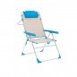 Marbueno Silla Plegable 5 Posiciones Aluminio con Cojin Beige/Azul Playa y Piscina 67X66X99 cm 10174 Marbueno Silla Plegable 5 Posiciones Aluminio con Cojin Beige/Azul Playa y Piscina 67X66X99 cm 10174