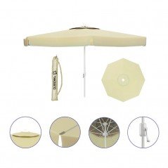 Marbueno Sombrilla Aluminio 8 Varillas D270 cm Polyester Beige Jardin, Piscina y Terraza 10182