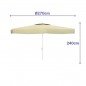 Marbueno Sombrilla Aluminio 8 Varillas D270 cm Polyester Beige Jardin, Piscina y Terraza 10182