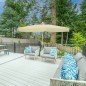 Marbueno Sombrilla Aluminio 8 Varillas D270 cm Polyester Beige Jardin, Piscina y Terraza 10182