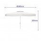 Marbueno Sombrilla Aluminio D300 cm Polyester Blanca Jardin y Terraza 10184