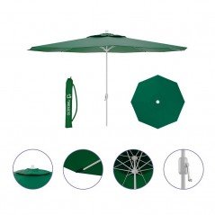 Marbueno Sombrilla Acero 8 Varillas D270 cm Polyester Verde Jardin, Piscina y Terraza 10188