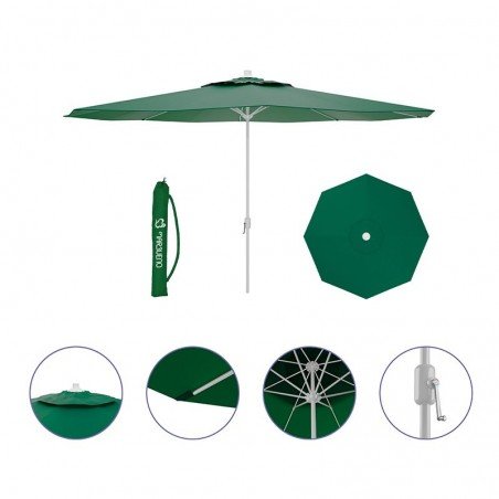 Marbueno Sombrilla Acero 8 Varillas D270 cm Polyester Verde Jardin, Piscina y Terraza 10188