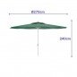 Marbueno Sombrilla Acero 8 Varillas D270 cm Polyester Verde Jardin, Piscina y Terraza 10188