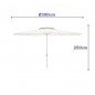 Marbueno Sombrilla Acero 8 Varillas D300 cm Polyester Blanca Jardin, Piscina y Terraza 10189