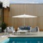 Marbueno Sombrilla Acero 8 Varillas D300 cm Polyester Blanca Jardin, Piscina y Terraza 10189