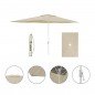 Marbueno Sombrilla Acero 6 Varillas D200x300 cm Polyester Beige Jardin, Piscina y Terraza 10192