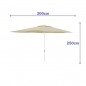 Marbueno Sombrilla Acero 6 Varillas D200x300 cm Polyester Beige Jardin, Piscina y Terraza 10192