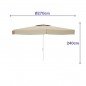 Marbueno Sombrilla Aluminio 8 Varillas D270 cm Polyester Beige Jardin, Piscina y Terraza 10300