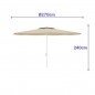 Marbueno Sombrilla Acero 8 Varillas D270 cm Polyester Beige Jardin, Piscina y Terraza 10302