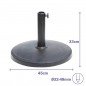 Marbueno Base Sombrilla Redonda Cemento 33x45 cm 12KG Negro Jardin, Piscina y Terraza 10305