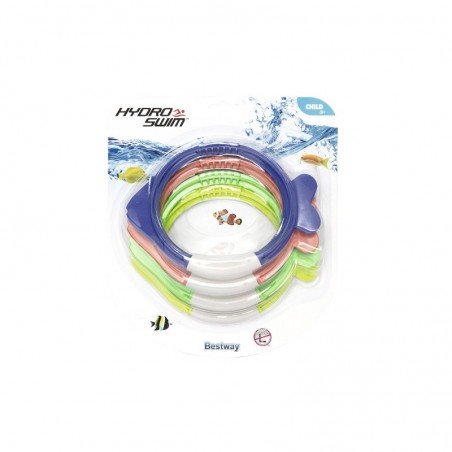 Bestway Juego de Buceo Set 4 Piezas Aros Color Surtido +3 Años Playa y Piscina 26009