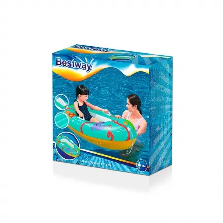 Bestway Barca Hinchable Infantil Crustaceos Felices 119x79 cm +3 a 6 Años Playa y Piscina Bestway 34009