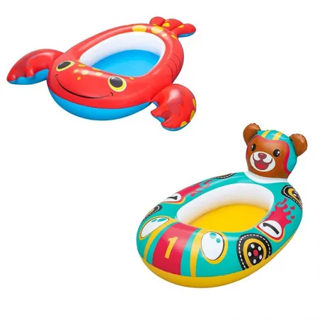 Bestway Barca Hinchable Infantil Animales Color Surtido 117x116/109x69 cm +3 Años Playa y Piscina Bestway 34170