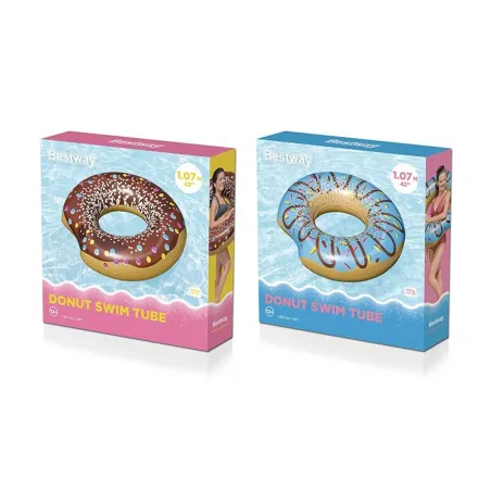 Inflatable Donut Float Assorted Colors 107 cm