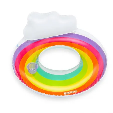 Rainbow Inflatable Wheel 107 cm for Beach and Pool
