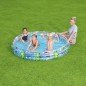 Bestway Piscina Hinchable Infantil 3 Aros Transparente Vida Marina 183x33 cm +2 Años Jardin 51005