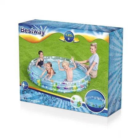 Bestway Inflatable Kids Pool 3 Rings Marine Life