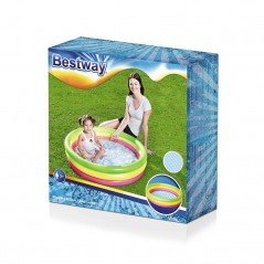 Bestway Piscina Hinchable Infantil 3 Aros Suelo Acolchado 102x25 cm +2 Años Jardin 51104