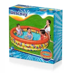 Inflatable children's pool 3 rings butterflies 168x38cm