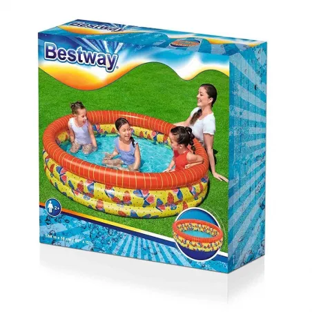 Inflatable children's pool 3 rings butterflies 168x38cm