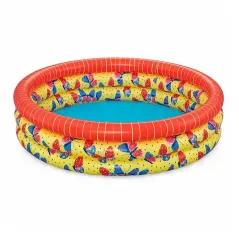 Inflatable children's pool 3 rings butterflies 168x38cm