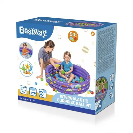 Bestway Piscina Hinchable Infantil 3 Aros con Bolas 102x25 cm +2 Años Interior y Jardin Bestway 52466