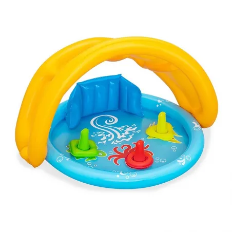 Bestway Piscina Hinchable Infantil Aprendizaje con Techo Desmontable 115x89x76 cm +6 Meses Jardin Bestway 52568