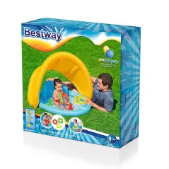 Bestway Piscina Hinchable Infantil Aprendizaje con Techo Desmontable 115x89x76 cm +6 Meses Jardin Bestway 52568