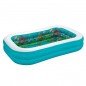 Bestway Piscina Hinchable 2 Camaras Fondo 3D Marino con Accesorios 262x175x51 cm +3 Años Jardin 54177