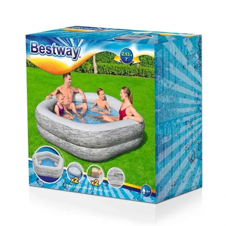 Bestway Piscina Hinchable Familiar 213x206x53 cm +6 Años Jardin 54423
